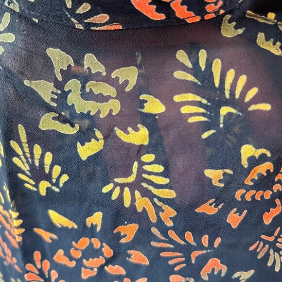 The Territory Ahead Floral Button-Down Shirt Semi-Sheer- L - Picture 3 of 5